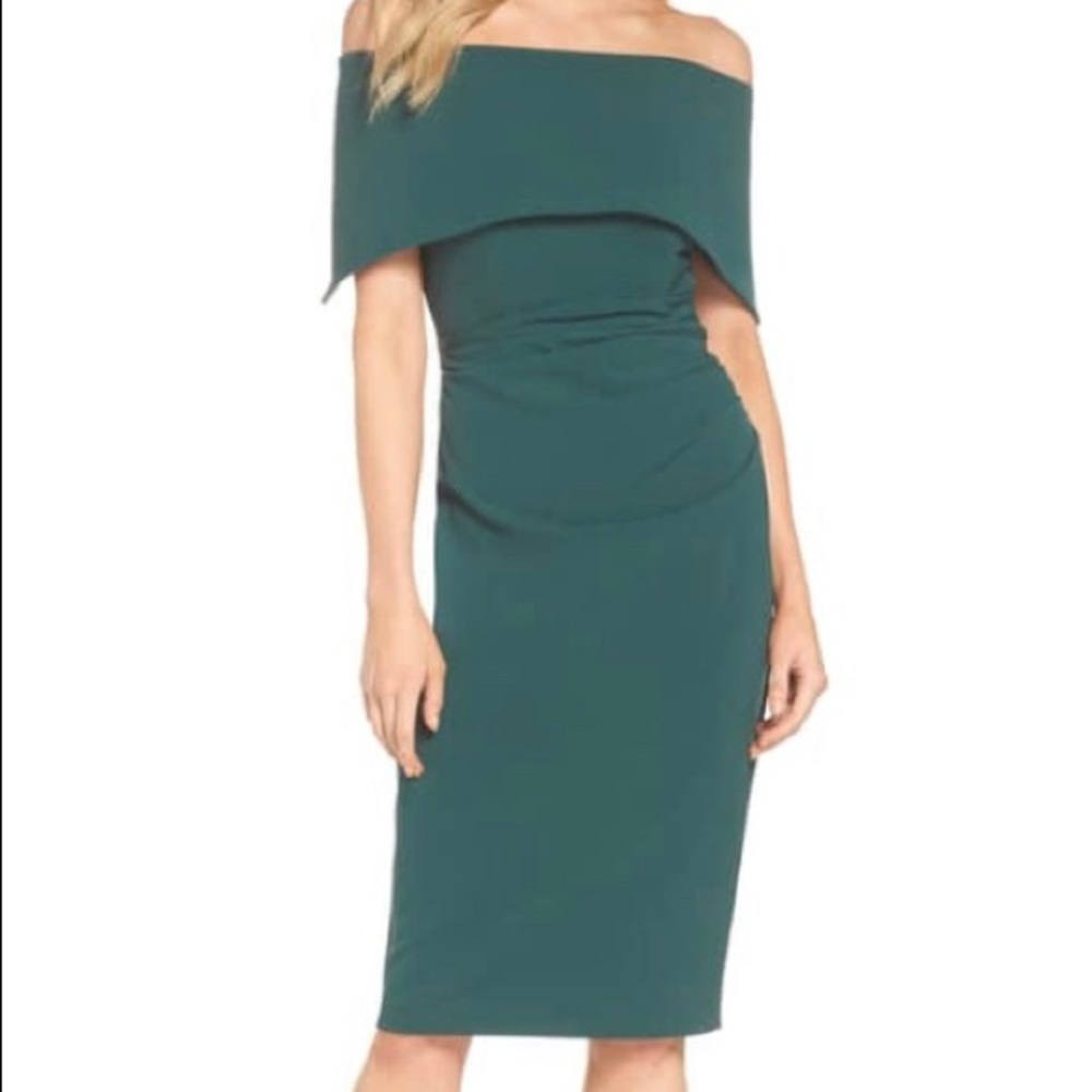 Vince Camuto Off Shoulder Popover Midi Dress